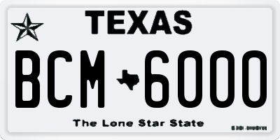 TX license plate BCM6000