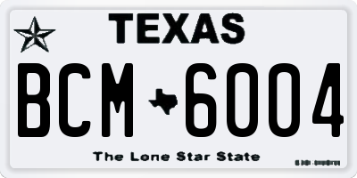 TX license plate BCM6004