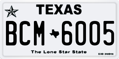 TX license plate BCM6005