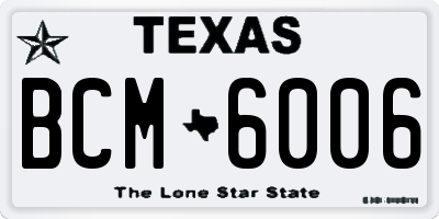TX license plate BCM6006