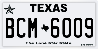 TX license plate BCM6009