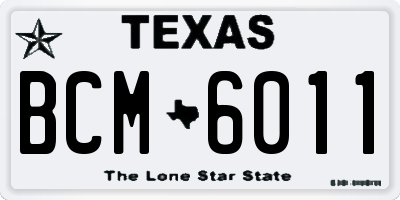 TX license plate BCM6011