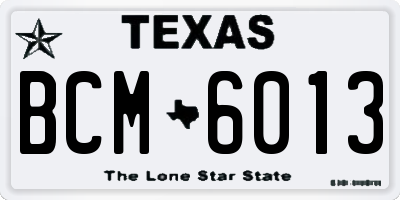 TX license plate BCM6013