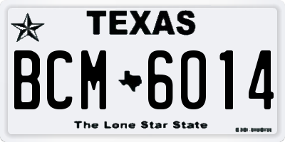 TX license plate BCM6014