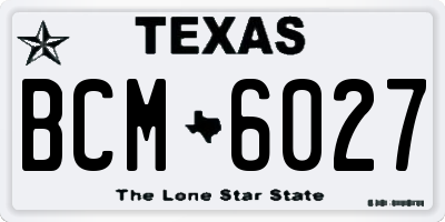 TX license plate BCM6027
