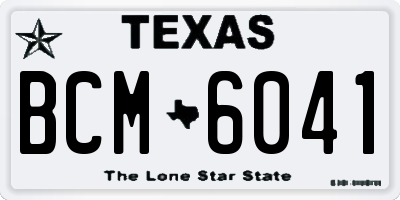 TX license plate BCM6041