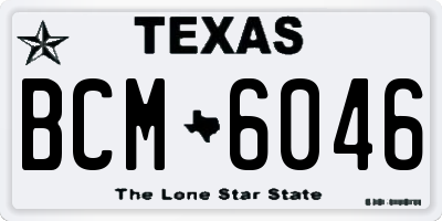 TX license plate BCM6046