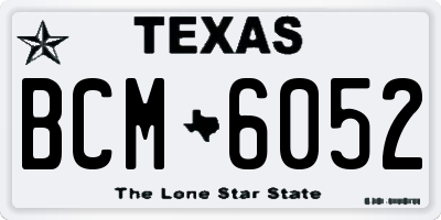 TX license plate BCM6052