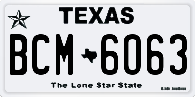 TX license plate BCM6063