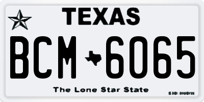 TX license plate BCM6065