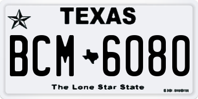 TX license plate BCM6080