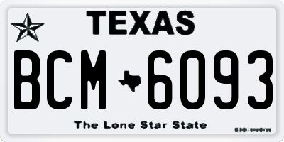 TX license plate BCM6093