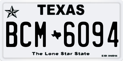 TX license plate BCM6094