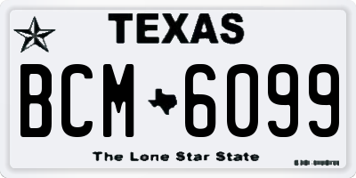 TX license plate BCM6099