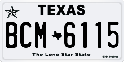 TX license plate BCM6115