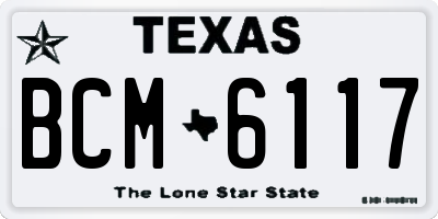 TX license plate BCM6117