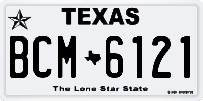 TX license plate BCM6121