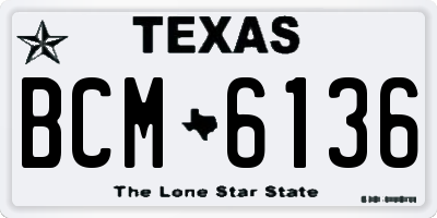 TX license plate BCM6136