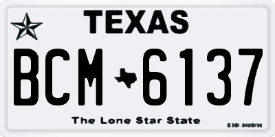 TX license plate BCM6137