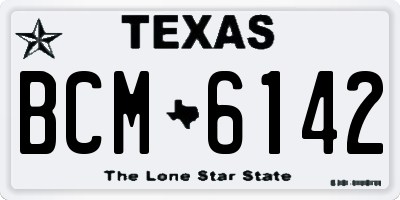 TX license plate BCM6142