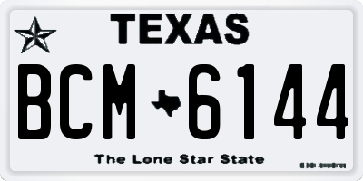 TX license plate BCM6144