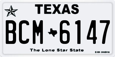 TX license plate BCM6147