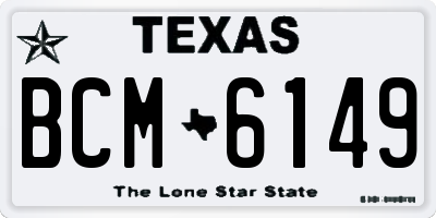 TX license plate BCM6149