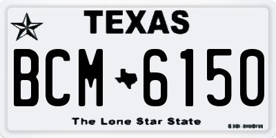 TX license plate BCM6150
