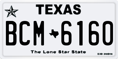 TX license plate BCM6160