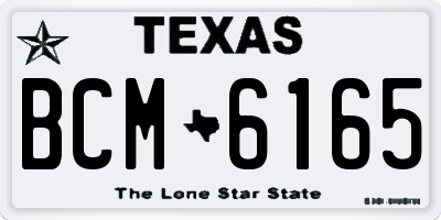TX license plate BCM6165