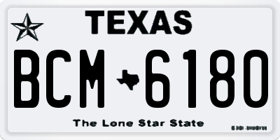 TX license plate BCM6180