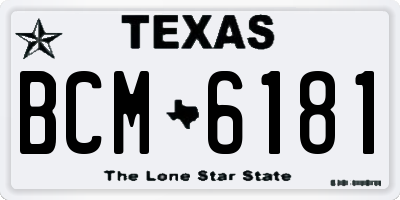 TX license plate BCM6181