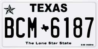 TX license plate BCM6187