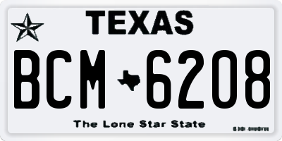 TX license plate BCM6208