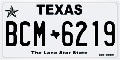 TX license plate BCM6219