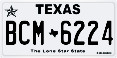 TX license plate BCM6224