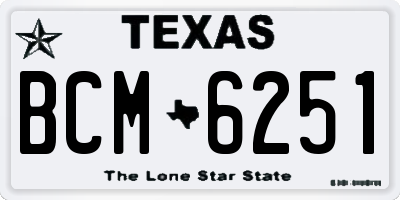 TX license plate BCM6251