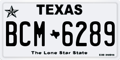 TX license plate BCM6289