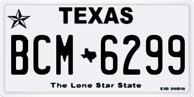 TX license plate BCM6299
