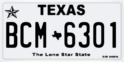TX license plate BCM6301