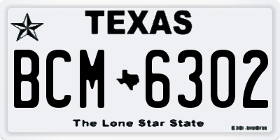 TX license plate BCM6302