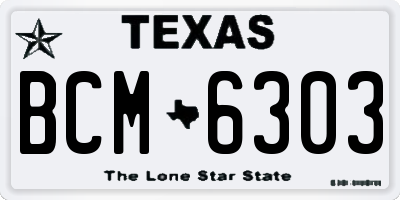 TX license plate BCM6303