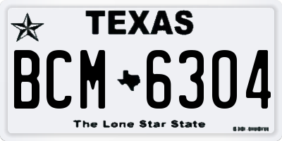 TX license plate BCM6304