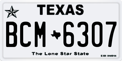 TX license plate BCM6307