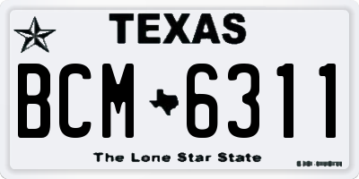 TX license plate BCM6311