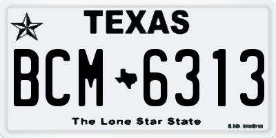 TX license plate BCM6313