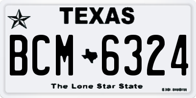 TX license plate BCM6324