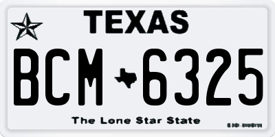 TX license plate BCM6325
