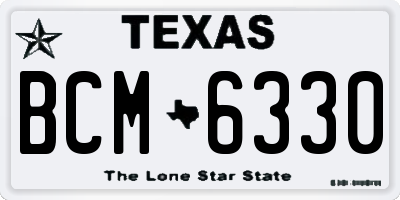TX license plate BCM6330