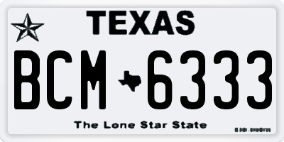 TX license plate BCM6333